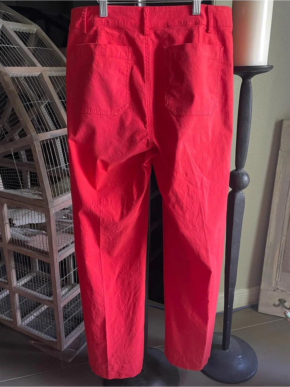 J Crew Cotton Linen Blend Red Pants